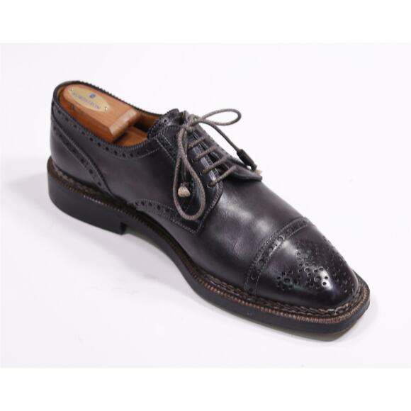 StefanoBi for Domenico Vacca Black Captoe Oxford Norvegese Dress Shoes UK 10 main image 10